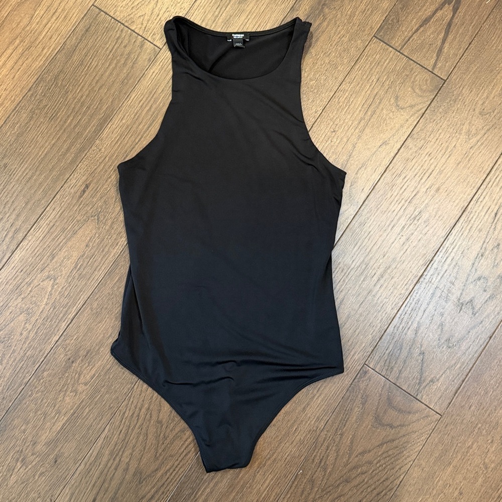 Express Body Contour Mid Compression High Neck Bodysuit Small Black - C2-032